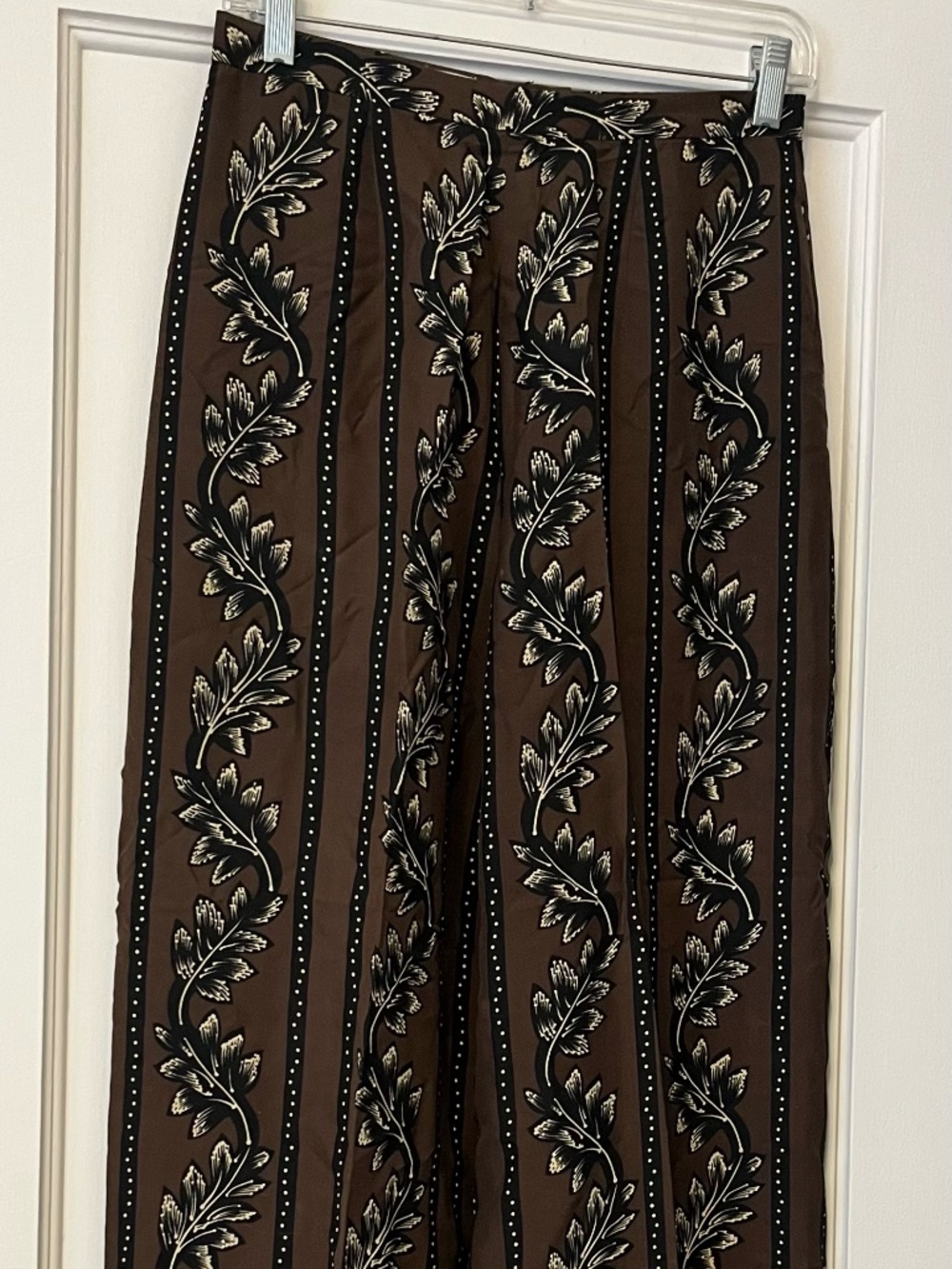 Ann Taylor brown wide-leg silk pants size 8